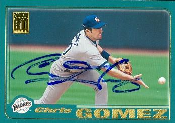 71889 Chris Gomez Autographed Baseball Card San Diego Padres 2001 Topps No . 463 -  Autograph Warehouse