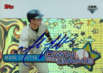 71937 Mark Loretta Autographed Baseball Card San Diego Padres 2004 Topps Own The Game No . G25 -  Autograph Warehouse