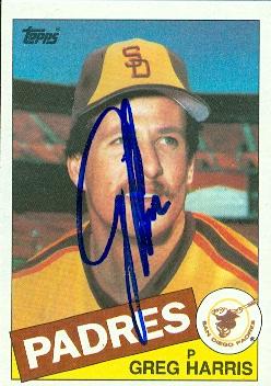 71960 Greg Harris Autographed Baseball Card San Diego Padres 1985 Topps No . 242 -  Autograph Warehouse