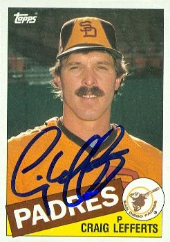 71964 Craig Lefferts Autographed Baseball Card San Diego Padres 1985 Topps No . 608 -  Autograph Warehouse
