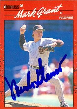 Mark Grant Autographed Baseball Card San Diego Padres 1990 Donruss No. 441 - San Diego Padres