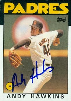 Andy Hawkins autographed Baseball Card (San Diego Padres) 1986 Topps #478 - Autographed Baseball Cards