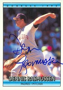 Dennis Rasmussen autographed Baseball Card (San Diego Padres) 1992 Donruss #245 - Autographed Baseball Cards