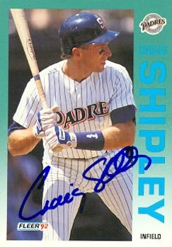 Craig Shipley autographed Baseball Card (San Diego Padres) 1992 Fleer #621 - Autographed Baseball Cards