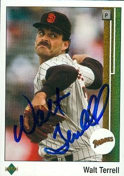 Walt Terrell autographed Baseball Card (San Diego Padres) 1989 Upper Deck #703 - Autographed Baseball Cards