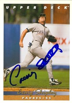 Craig Shipley autographed Baseball Card (San Diego Padres) 1993 Upper Deck #788 - Autographed Baseball Cards