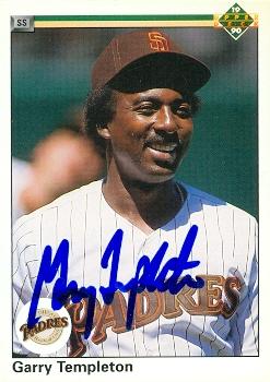 Garry Templeton autographed Baseball Card (San Diego Padres) 1990 Upper Deck #288 - Autographed Baseball Cards