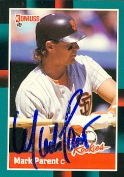 Mark Parent autographed Baseball Card (San Diego Padres) 1988 Donruss #8 - Autographed Baseball Cards