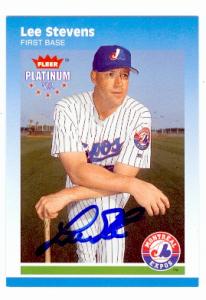 Lee Stevens autographed baseball card (Montreal Expos) 2002 Fleer Platinum #74 - Autographed Baseball Cards