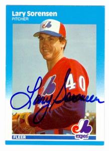 Lary Sorensen autographed baseball card (Montreal Expos) 1986 Fleer #U-111 - Autographed Baseball Cards