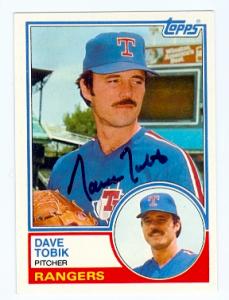 Dave Tobik autographed baseball card (Texas Rangers) 1983 Topps #113T - Autographed Baseball Cards