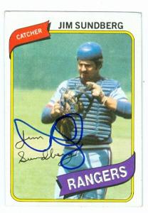 Jim Sundberg autographed baseball card (Texas Rangers) 1980 Topps #530 - Autographed Baseball Cards