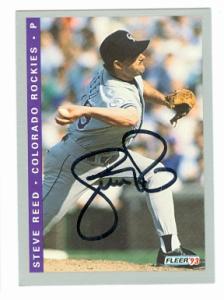 Steve Reed autographed baseball card (Colorado Rockies) 1993 Fleer #F-40 - Autographed Baseball Cards