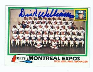 72452 Dick Williams Autographed Baseball Card Montreal Expos 1981 Topps No . 680 67 -  Autograph Warehouse