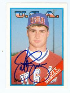 Autograph Warehouse 72497 Scott Servais Autographed Baseball Card Team USA 1988 Topps No 106T
