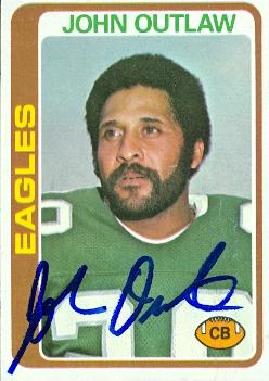 Autograph Warehouse 72536 John Outlaw Autographed Football Card Philadelphia Eagles 1978 Topps No 23