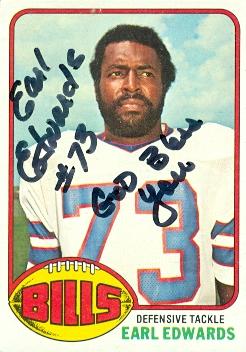 Autograph Warehouse 72546 Earl Edwards Autographed Football Card Bufallo Bills 1976 Topps No 213