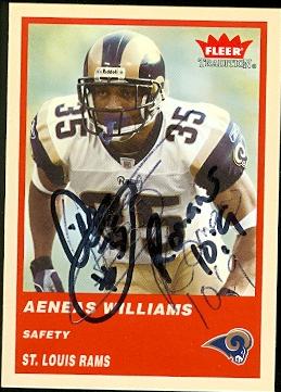 Autograph Warehouse 72552 Aeneas Williams Autographed Football Card St. Louis Rams 2004 Fleer No 36