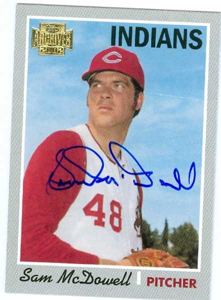 Sam McDowell autographed Baseball Card (Cleveland Indians) 2002 Topps Archives #12 - Autographed Baseball Cards