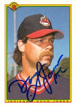 Picture of Autograph Warehouse 72864 Doug Jones Autographed Baseball Card Cleveland Indians 1990 Bowman No . 328