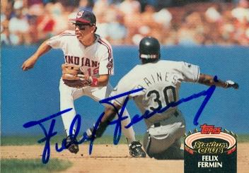 Felix Fermin autographed Baseball Card (Cleveland Indians) 1992 TSC #102 - Autographed Baseball Cards