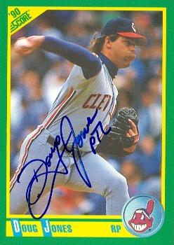 Picture of Autograph Warehouse 72886 Doug Jones Autographed Baseball Card Cleveland Indians 1990 Score No . 130