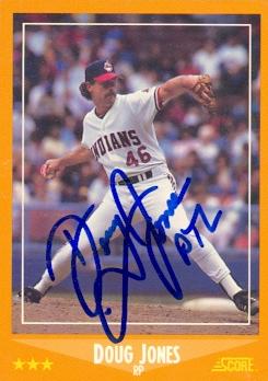 Picture of Autograph Warehouse 72895 Doug Jones Autographed Baseball Card Cleveland Indians 1988 Score No . 594