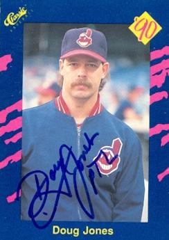 Picture of Autograph Warehouse 72914 Doug Jones Autographed Baseball Card Cleveland Indians 1990 Classic No . 114