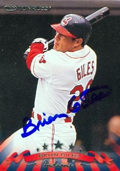 Brian Giles autographed Baseball Card (Cleveland Indians) 1997 Donruss #92 - Autographed Baseball Cards