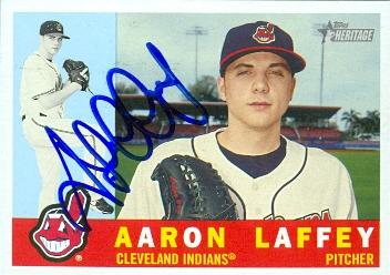 Aaron Laffey autographed Baseball Card (Cleveland Indians) 2009 Topps Heritage #51 - Autographed Baseball Cards