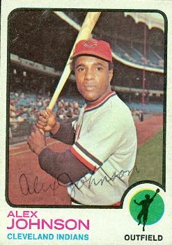 Alex Johnson autographed baseball card (Cleveland Indians) 1973 Topps #425 - Autographed Baseball Cards