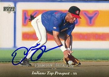 73031 Damian Jackson Autographed Baseball Card Cleveland Indians 1994 Upper Deck No . 179