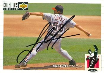 Albie Lopez autographed Baseball Card (Cleveland Indians) 1993 Upper Deck CC #177 - Autographed Baseball Cards