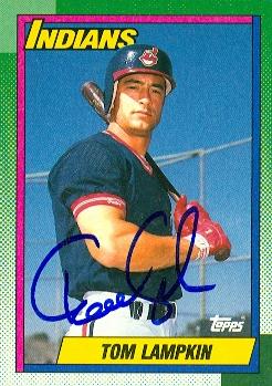 73042 Tom Lampkin Autographed Baseball Card Cleveland Indians 1990 Topps No . 172 -  Autograph Warehouse