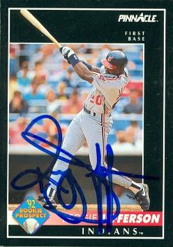 Reggie Jefferson autographed baseball card (Cleveland Indians) 1992 Pinnacle #476 - Autographed Baseball Cards