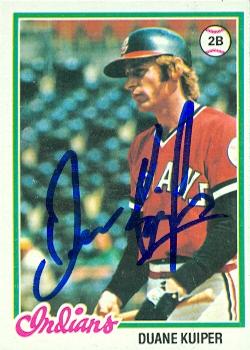 73106 Duane Kuiper Autographed Baseball Card Cleveland Indians 1978 Topps No . 332 -  Autograph Warehouse