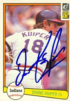 73143 Duane Kuiper Autographed Baseball Card Cleveland Indians 1982 Donruss No . 198 -  Autograph Warehouse