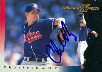 Charles Nagy autographed Baseball Card (Cleveland Indians) 1997 Pinnacle Express #41 - Autographed Baseball Cards