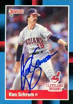Ken Schrom autographed Baseball Card (Cleveland Indians) 1988 Donruss #501 - Autographed Baseball Cards