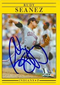 Rudy Seanez autographed Baseball Card (Cleveland Indians) 1991 Fleer #376 - Autographed Baseball Cards