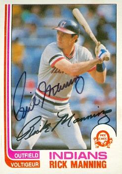 Rick Manning autographed Baseball Card (Cleveland Indians) 1982 O-Pee-Chee #202 - Autographed Baseball Cards