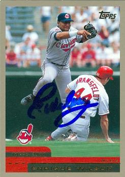 Enrique Wilson autographed Baseball Card (Cleveland Indians) 2000 Topps #401 - Autographed Baseball Cards
