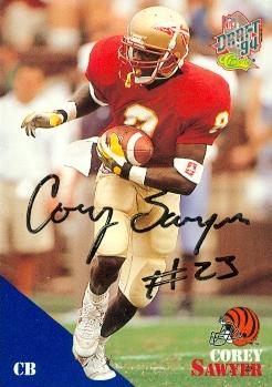 Autograph Warehouse 73596 Corey Sawyer Autographed Football Card Florida State 1994 Classic No 71