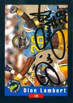 Autograph Warehouse 73597 Dion Lambert Autographed Football Card UCLA 1992 Classic No 23