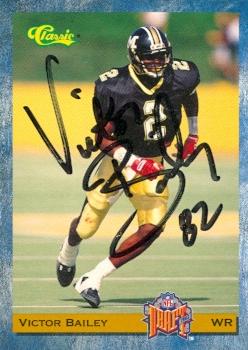 Autograph Warehouse 73618 Victor Bailey Autographed Football Card Missouri 1993 Classic No 40