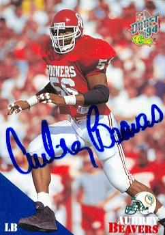Autograph Warehouse 73683 Aubrey Beavers Autographed Football Card Oklahoma 1994 Classic No 48