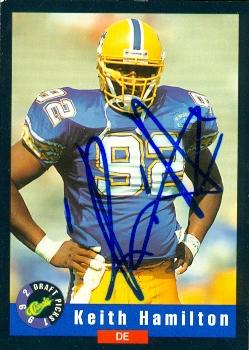 Autograph Warehouse 73688 Keith Hamilton Autographed Football Card Pittsburgh 1992 Classic No 28