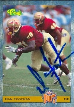 Autograph Warehouse 73704 Dan Footman Autographed Football Card Florida State 1993 Classic No 85
