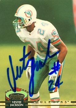 Autograph Warehouse 73745 Vestee Jackson Autographed Football Card Miami Dolphins 1992 Tsc No 170