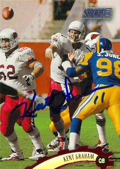 Autograph Warehouse 73747 Kent Graham Autographed Football Card Arizona Cardinals 1997 Tsc No 215
